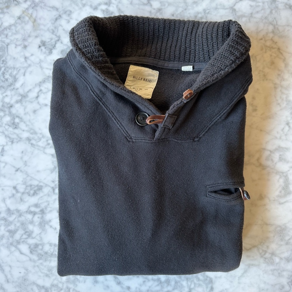Billy Reid 'Shiloh' Shawl Collar Pullover Sweater Men’s L Black